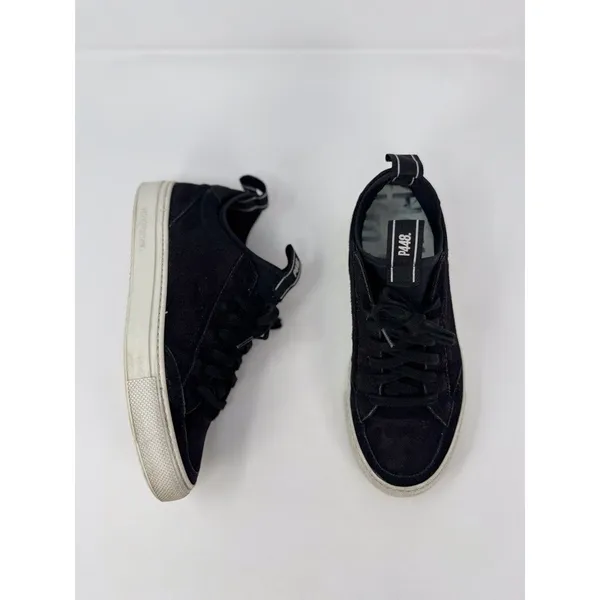 P448 Sohosocks Womens Shoes Black Suede Low Top Fashion Sneakers Italian 39 US 9 - Image 3