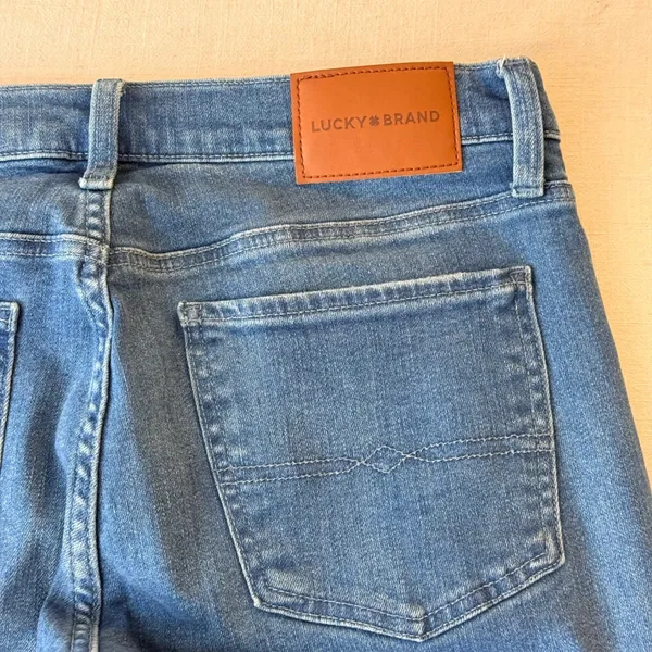 Lucky Brand Sweet Mid Rise Flare Jeans Womens 10/30R Blue Boho Raw Hem Denim - Image 7