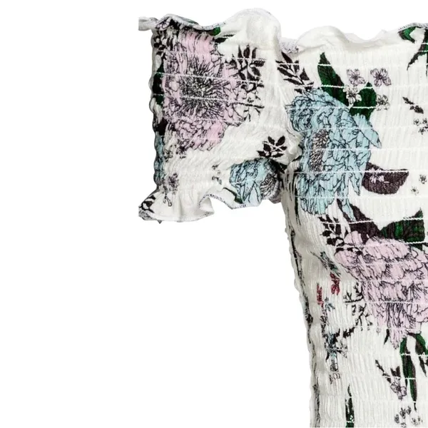 Y2K Divided Floral Smocked Dress Size 16 - Image 3