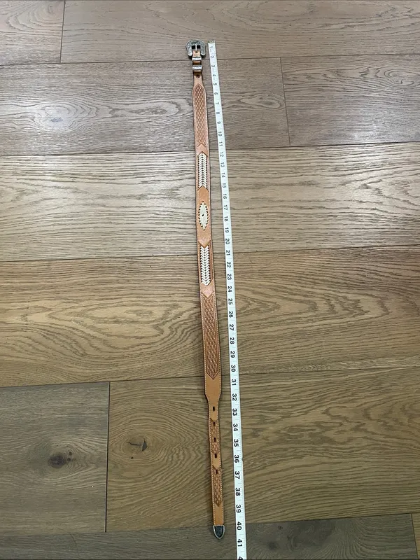 3-D Belt Company Western Leather Belt Made In USA - Image 6