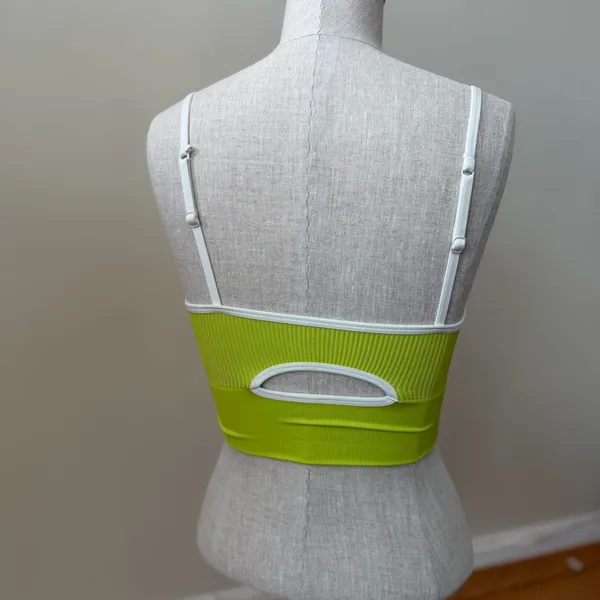 OFFLINE Aerie NWT Seamless Corset Sports Bra Lime Slush S Active Gym Yoga Pads - Image 3