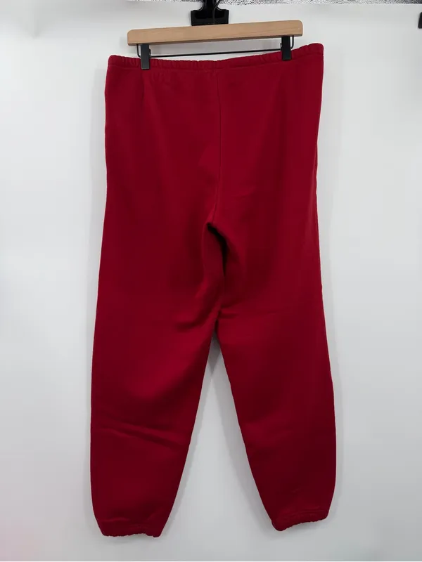 SKIMS Fleece Jogger Sweatpants Women Large Red Cotton Blend Lounge Pants - Image 3