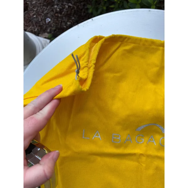 La Bagagerie Paris Yellow Drawstring Dust Bag Large‎ Handbag Storage Pouch 18x22 - Image 3