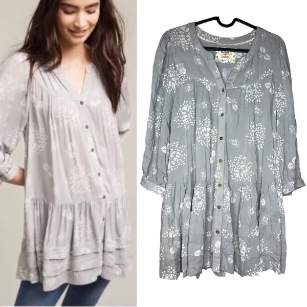 Holding Horses Pavin Ruffle Tiered Button-Down Tunic Top - Image 2