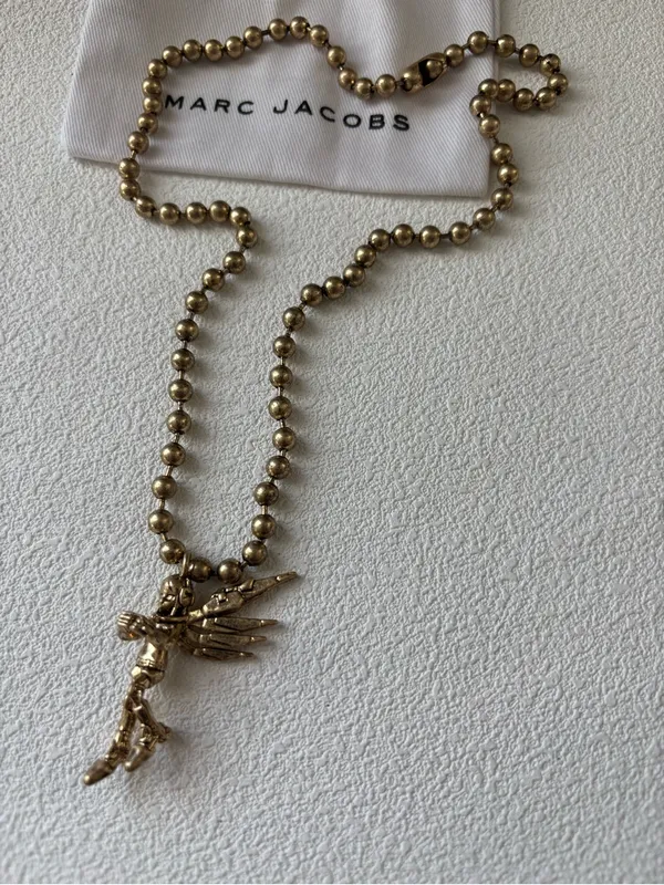 NWOT Marc Jacobs Gunmetal Angel Pendant Necklace in gold - Image 2