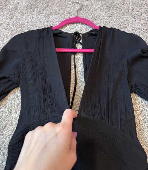 ASOS DESIGN long sleeve plunge beach romper in black - Image 3