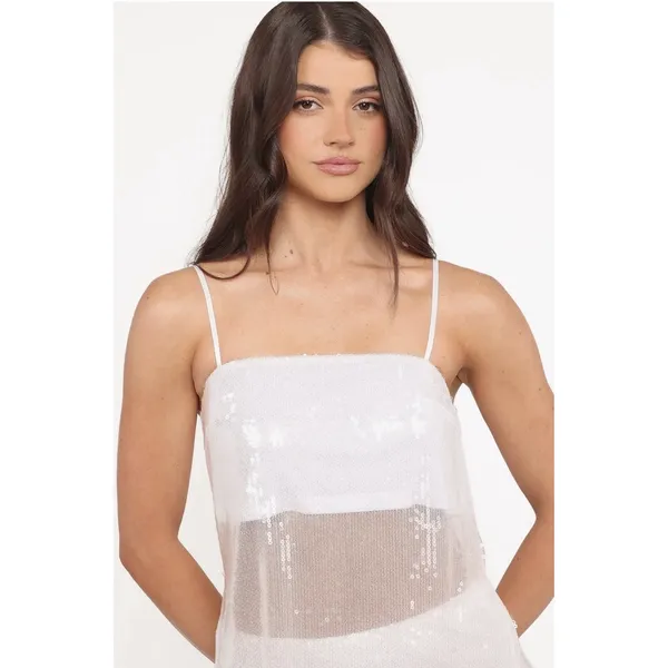 Petal And Pup Vienne Sequin Top & Maxi Skirt Set White Size Small - Image 3