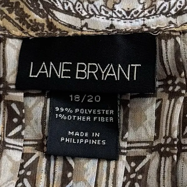 Lane Bryant Brown Paisley‎ Tinsel Sheer Tunic Bohemian Peasant Career 18/20 - Image 9