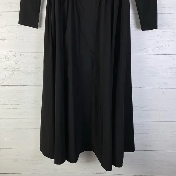 Parthea Long Sleeve Tie Back A-Line Dress - Black size M - Image 3
