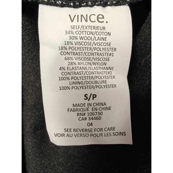 Womens Vince Mixed Media Top Black Gray Size S - Image 6