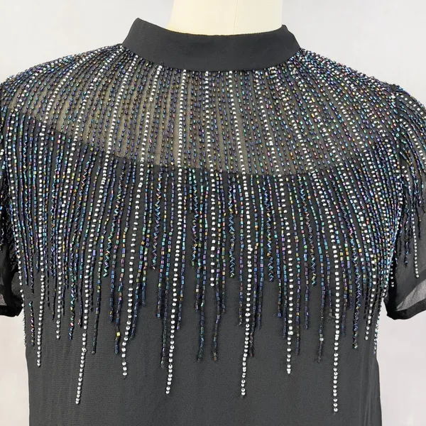 Angie Womens Beaded Top M Glam Evening Cocktail Party‎ Glam Art Deco Holiday - Image 2