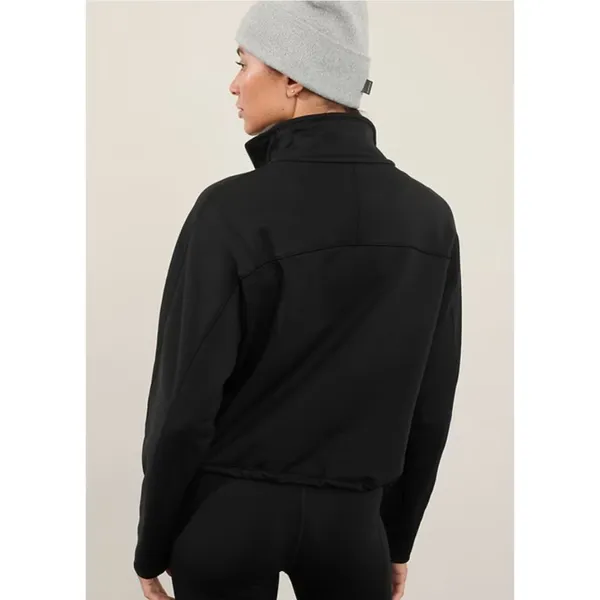 Athleta L Altitude Half Zip Sweatshirt Womens Large Black Fleece Lined - Image 2