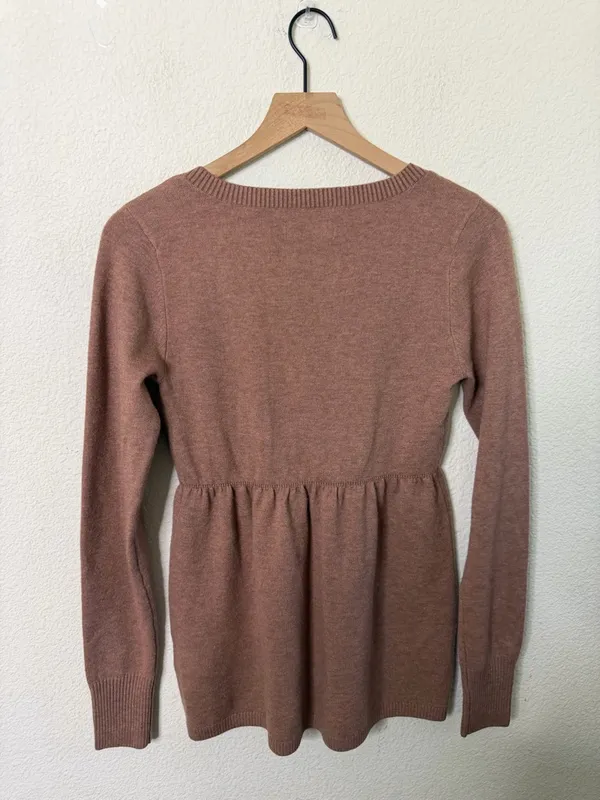 Hollister Easy‎ Cable-Knit Babydoll Sweater in Light Brown Size S - Image 5