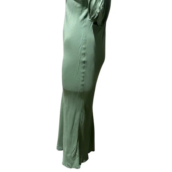 ASTR The Label Women's Green Midi Dress Size M Puff Sleeve Casual - Image 7
