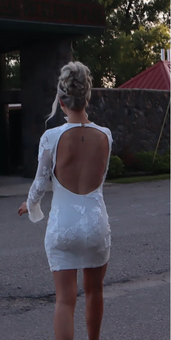 Lace floral white dress - Image 2