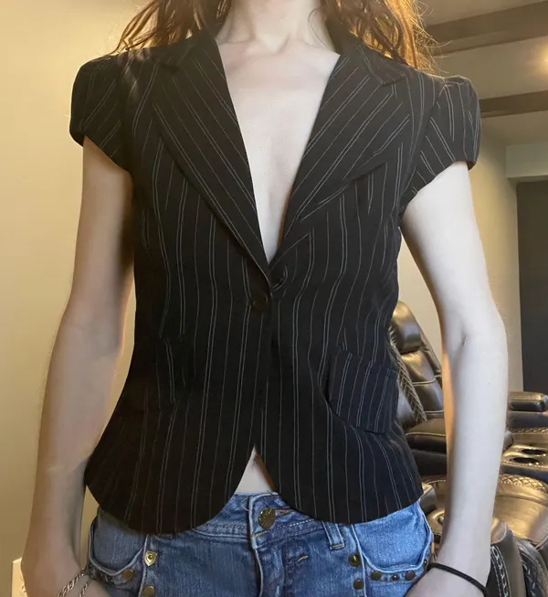 BCX pinstripe button blouse  - Image 2