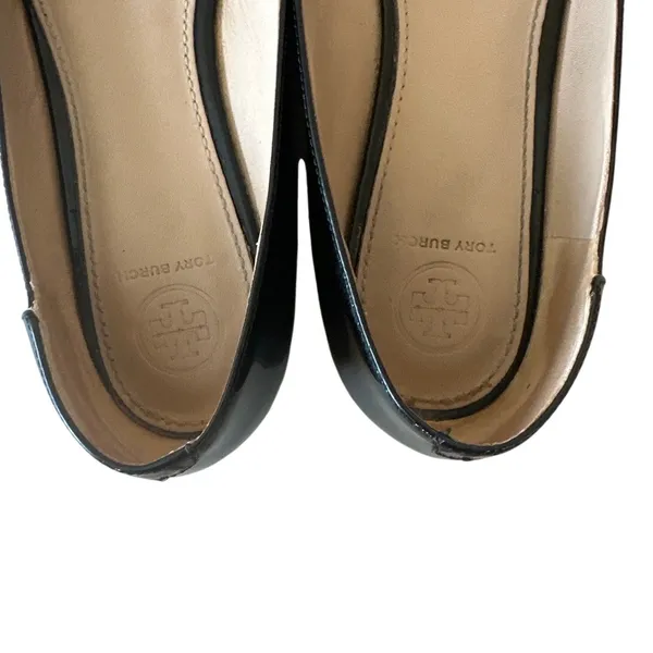 Tory Burch Melody‎ Pointed Toe Patent Flats Black 8 - Image 4