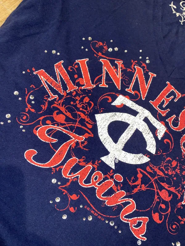 Minnesota Twins Baseball Tee Shirt Top Blue Size M - Image 2