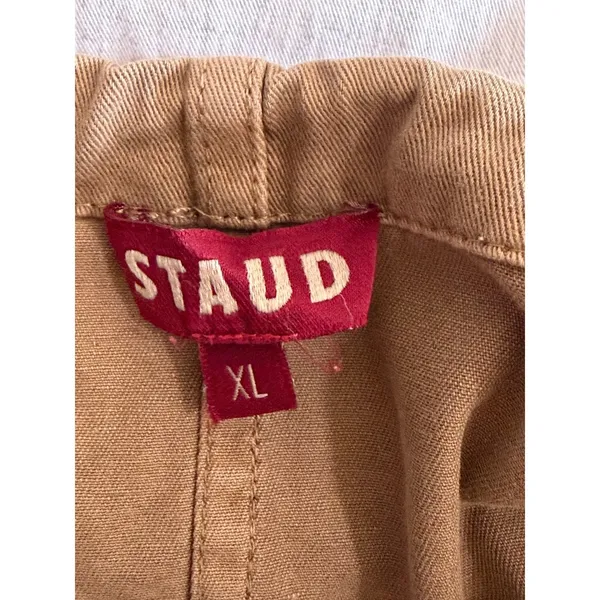 STAUD Cargo Skirt Womens XL NEW Tan Cotton Midi Drawstring Toggle Utility‎ Skirt - Image 7