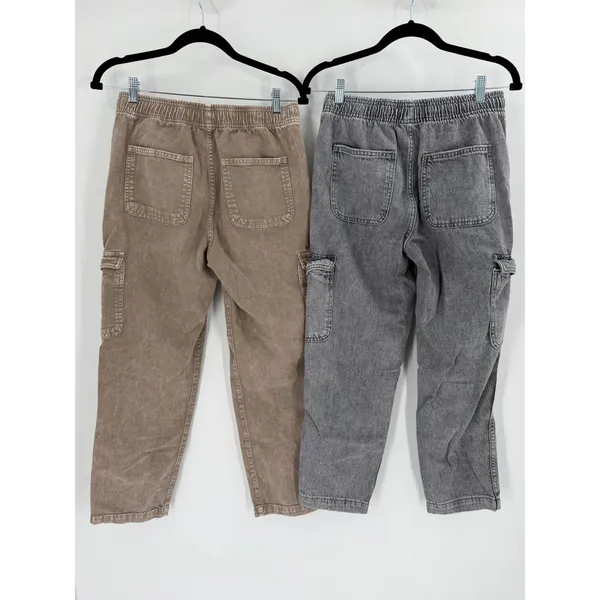 Gap Easy Jean Cargo Pants Women XS Brown Grey 2 Pack Elastic‎ Waist Gorpcore - Image 7