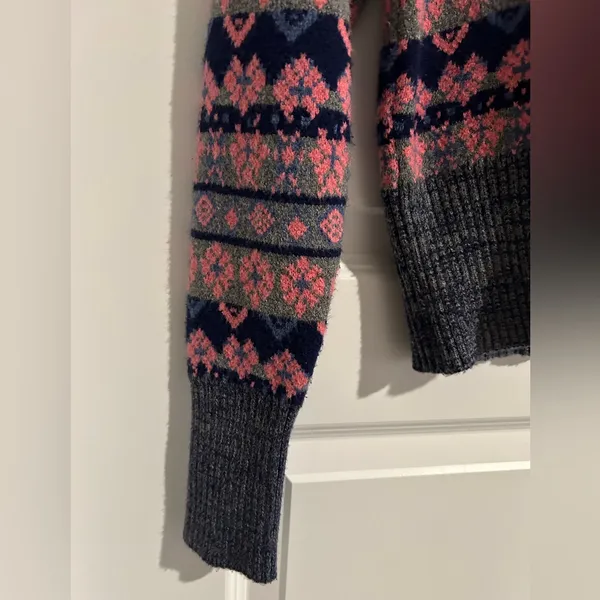 Altar’d State Fair Isle Sweater Pink Gray Size S - Image 6