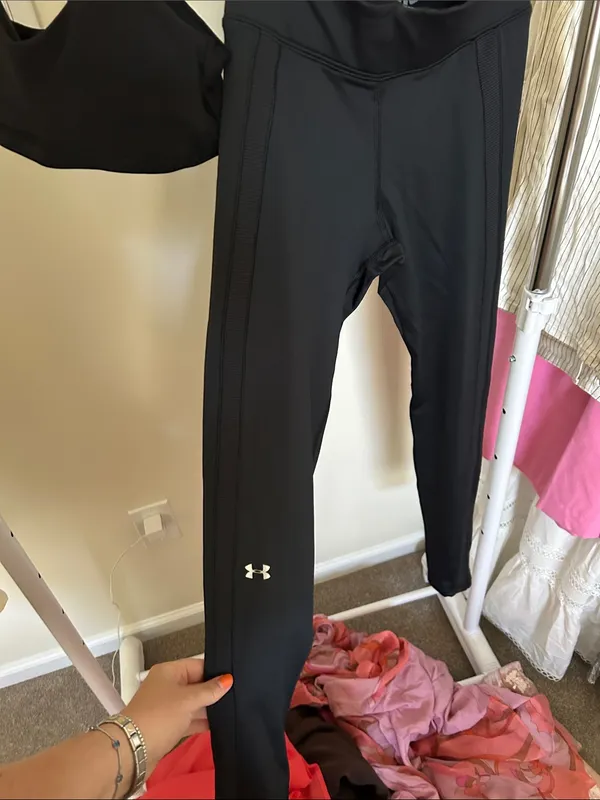 Under Armour Black Strappy Sports Bra and High-Waist Leggings Set - Image 6
