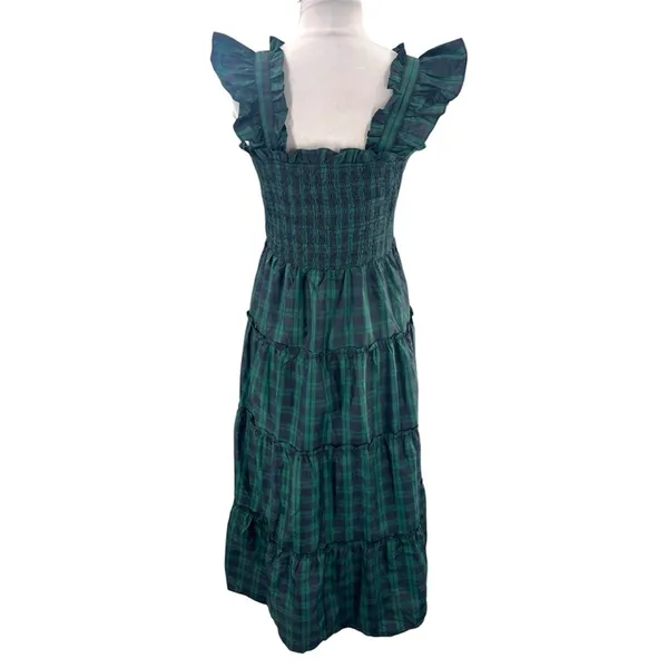 J. Marie Rayna Green Plaid Ruffle Strap‎ Midi Dress - Image 4