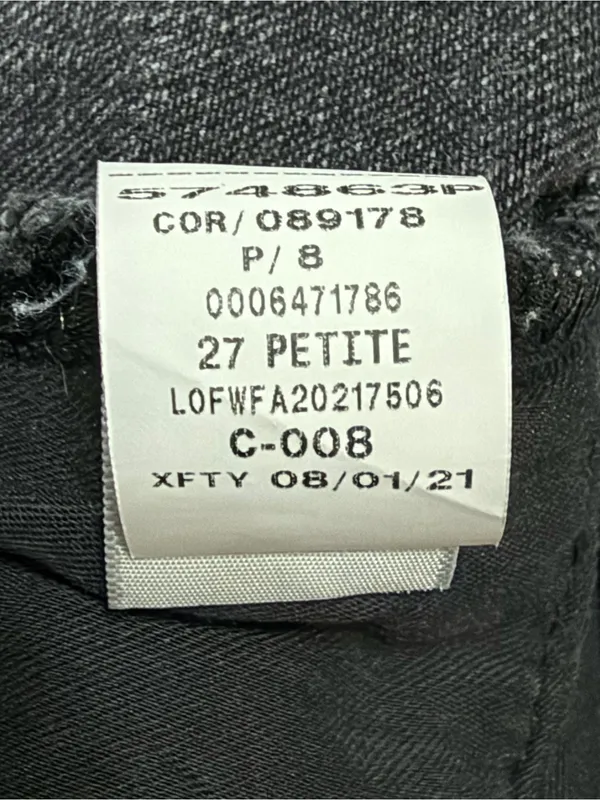 LOFT The 90s Straight Leg Jeans Washed Black Distressed High Rise Size 27 Petite - Image 5