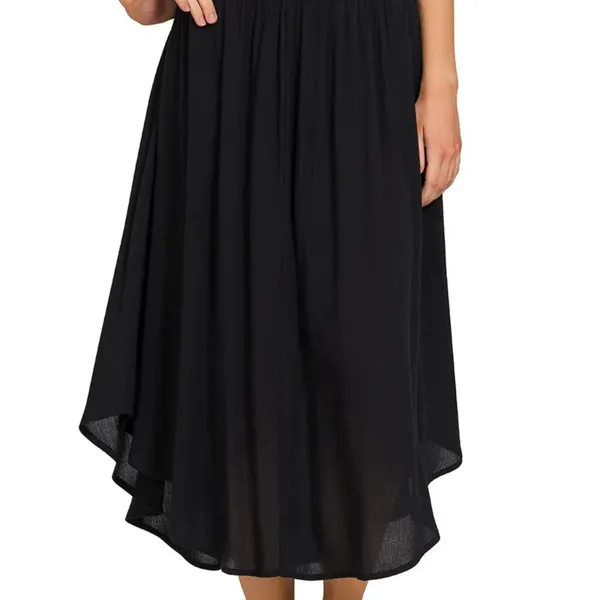 Zenana Woven Crinkle Smocked Waist Maxi Skirt W‎ Pockets - Image 3