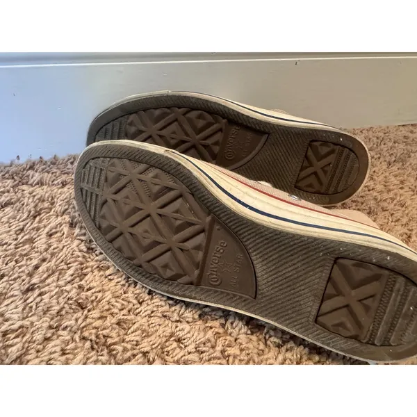 Converse Chuck Taylor All Star High Top Sneakers Women's 6.5 Beige Tan Canvas - Image 8