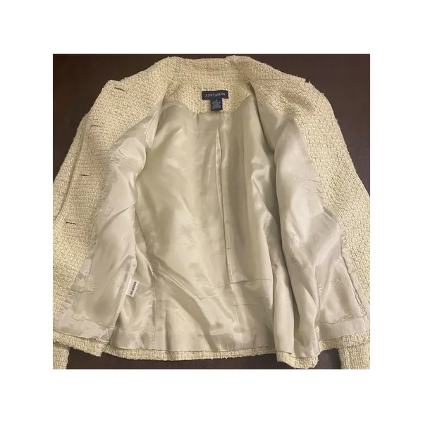 Ann Taylor Textured Tweed Jacket Blazer Pale‎ Green Sz 2 Easter Career Church - Image 7