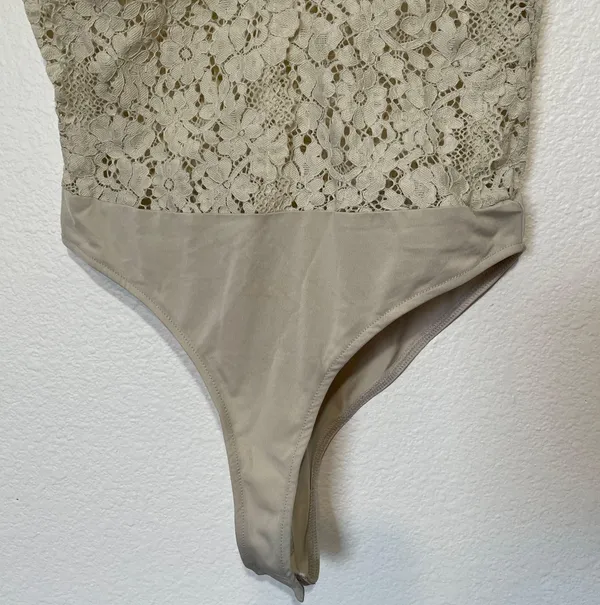 ZARA | Cream lace thong bodysuit - Image 3