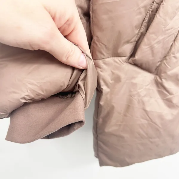 Abercrombie & Fitch Womens Taupe Hooded Oversized Puffer Jacket Coat Size‎ S - Image 4