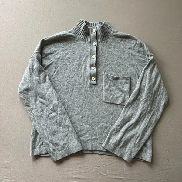 Everlane The ReCashmere Button Mockneck Sweater - Image 3
