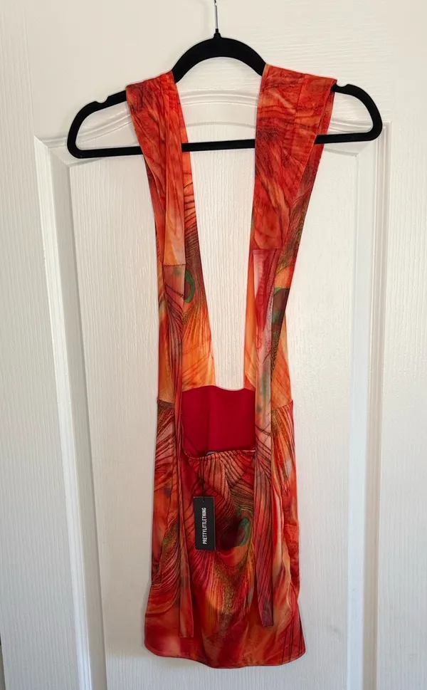 Red Halter Mini Dress Size 2 - Image 9