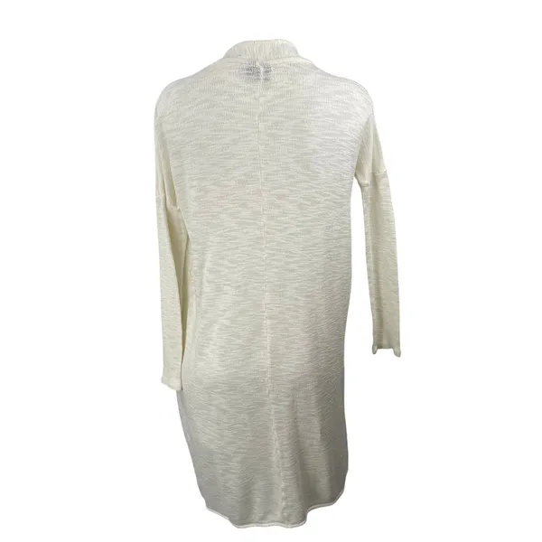 Vila Viril Women's White Basic Knitted Long Sleeve Duster Cardigan Sweater Top L - Image 4