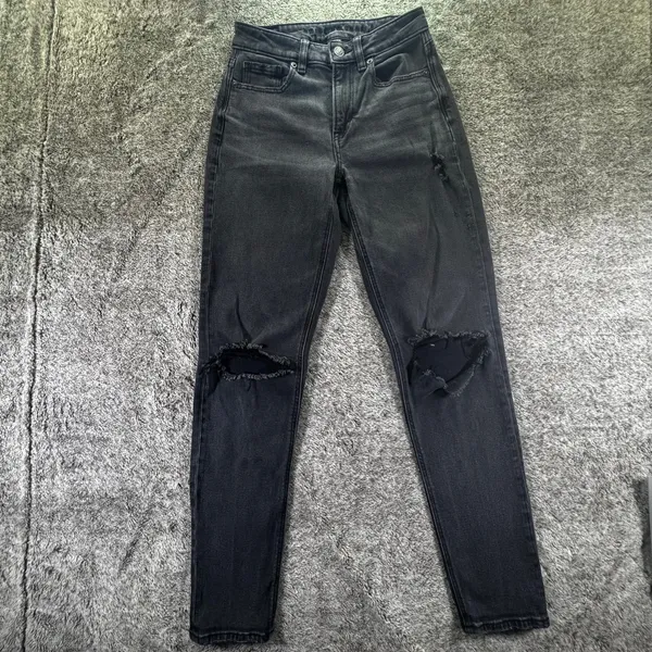 American Eagle Denim Jeans Stretch Distressed Jeans Women's 0 Black - Image 2