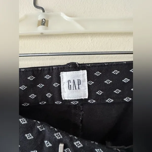 Gap Signature Skinny Ankle Mid Rise Dark Wash Geometric Print Stretch Pants 4 - Image 6