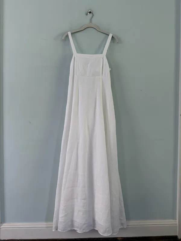 NWT Southern Tide Leighton‎ Linen Tie Back White Maxi Dress - Image 2