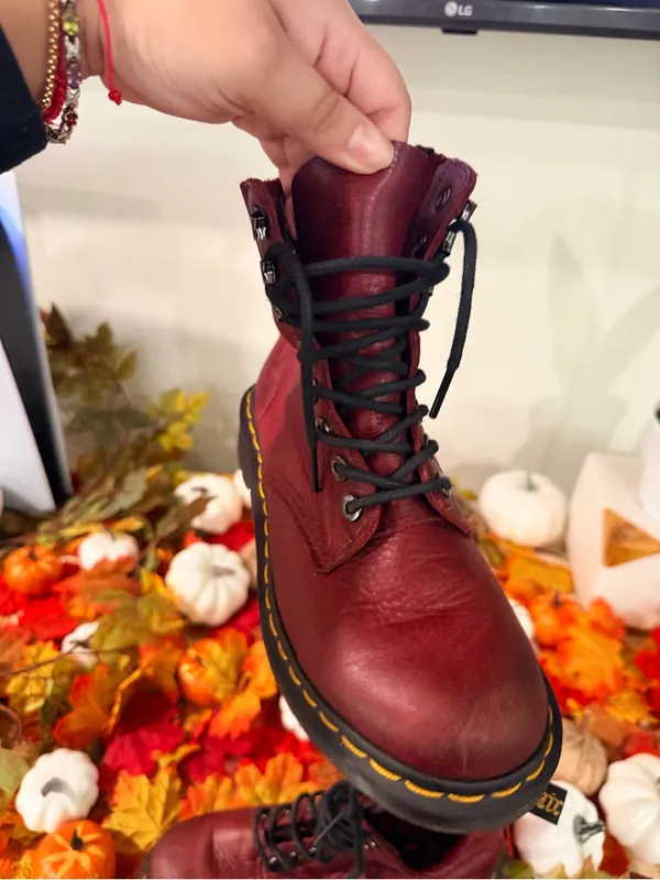 Dr. Martens Women's Oxblood Lace-Up Platform Boots - Image 10