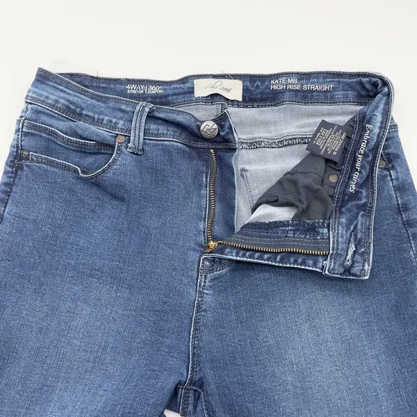 Lola Jeans Kate MB High Rise Straight Womens 10 4-Way Stretch‎ Clean Girl Go See - Image 7