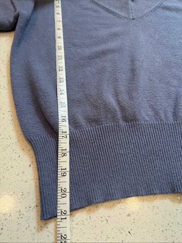 Philosophy Soft V-Neck Sweater in Dusty Blue - Image 6