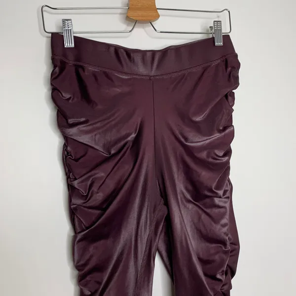 Alo yoga High-Waist Cinched Legging Oxblood Shine Purple Womens Large - Image 9