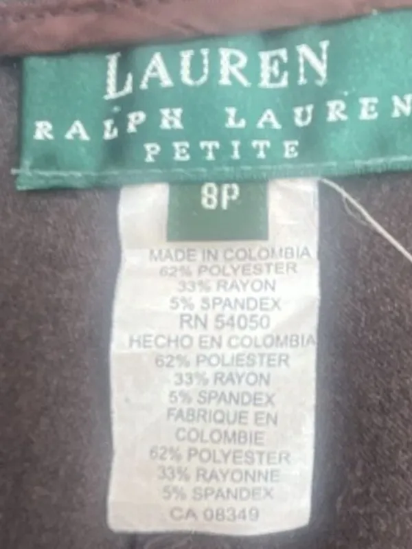 Lauren Ralph Lauren Petite Brown Pull-On Stretch Pants Size 8P - Image 4