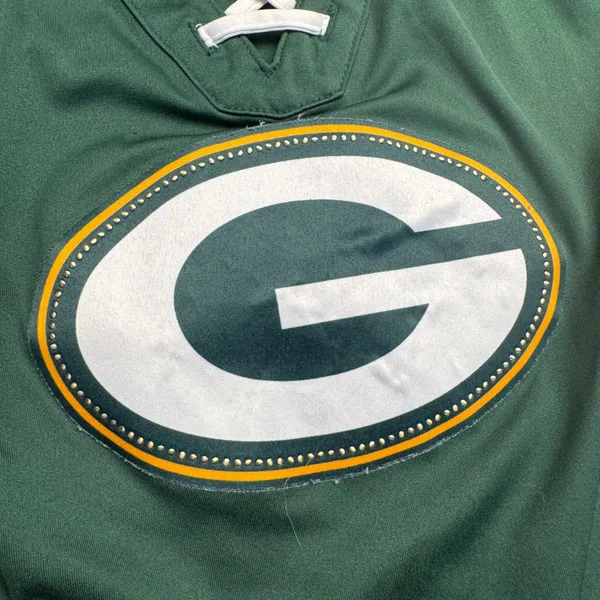 Fanatics Green Bay Packers Womens Lace Up Jersey‎ Shirt M GB - Image 3