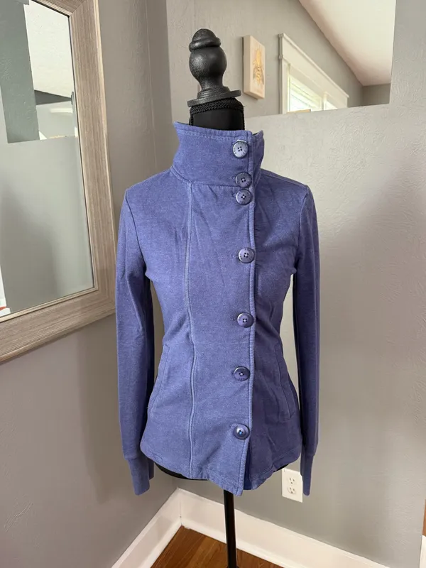 REI Outdoor Hiking button-front cardigan sweater purple size XXS. - Image 3