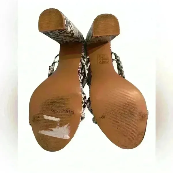 Pretty Little Thing feaux Snake skin Toe Mules Sz7 Ws10 - Image 4