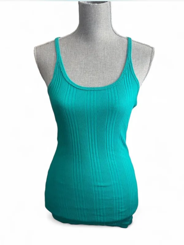 Anchor Blue Teal Ribbed y2k Tank - Image 3