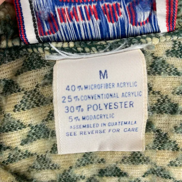 Vintage 90s Womens Fair Isle Moose Christmas Fleece Shirt Jacket Shacket Medium - Image 8