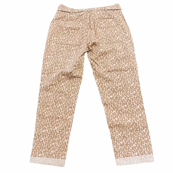 Anthropologie The Wanderer Boyfriend Trendy Casual Pants Leopard Utility Trouser - Image 3